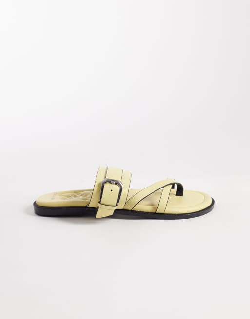 Free People belted cross strap sandal in sunkissed yellow, 3 of 4