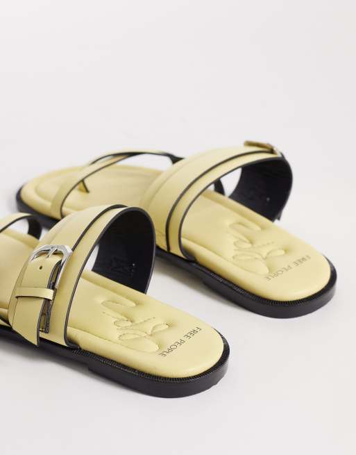 Free People belted cross strap sandal in sunkissed yellow, 4 of 4