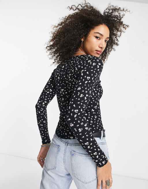 Free People On The Dot Layering Top in Black