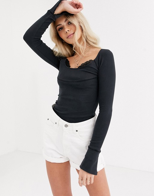 Free People bit of lace layering top