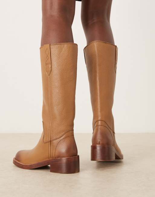 Free People blaze leather pull-on boots in toast, 2 of 4