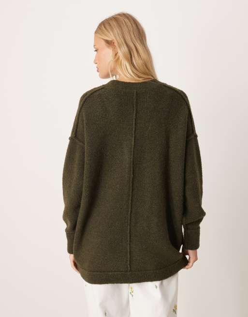 Free People Blazing cardigan in dark green, 4 of 4