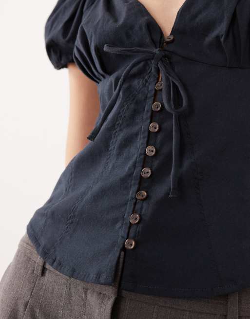 Free People - Blouse d'été - Noir, 2 de 4