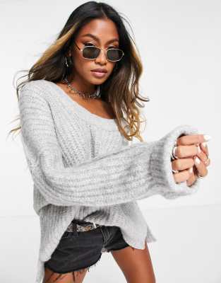 Free people grey outlet sweater