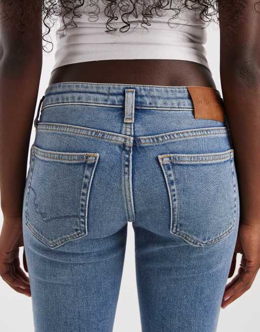 Free People boho low rise flare jeans in poppy blue, 4 of 5