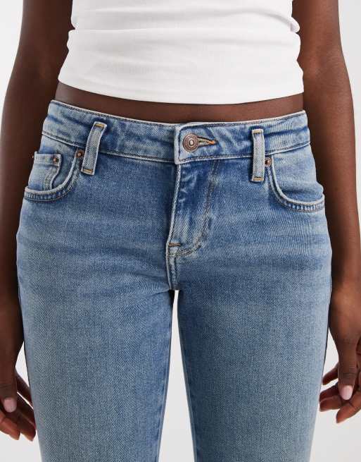 Free People boho low rise flare jeans in poppy blue, 5 of 5