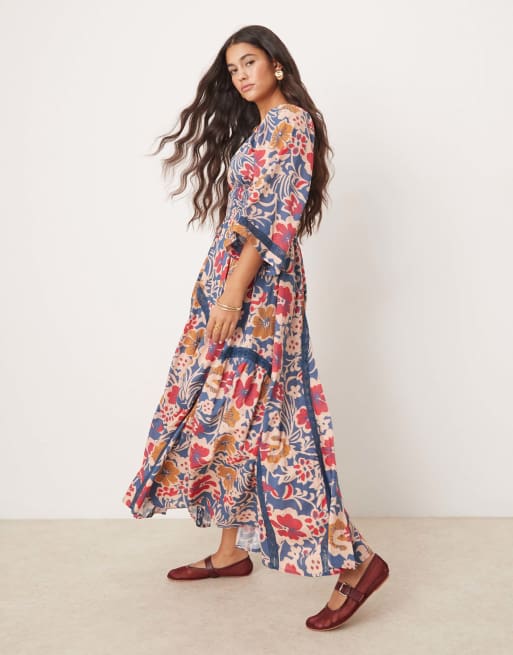 Free People bold bloom printed midaxi dress in multi