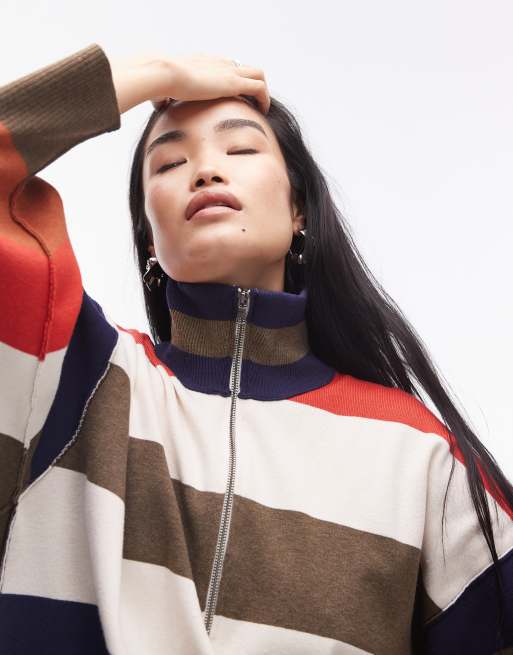 Free People bold stripe sweater in multi ASOS