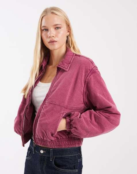 Free People bomber jacket in purple - view 1