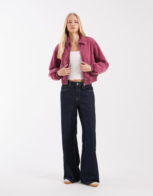 Free People bomber jacket in purple, 2 of 4