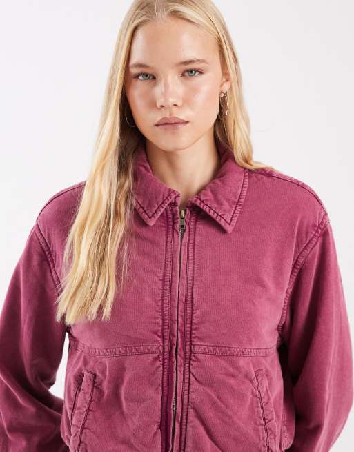 Free People bomber jacket in purple, 4 of 4