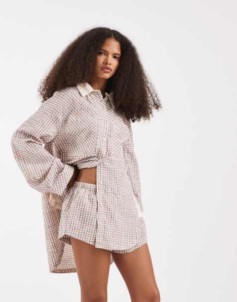 Free People Boxer mit Kreuzdetail in Ivory Combo - view 1