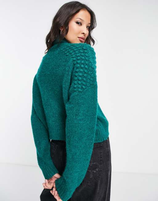 Free people teal outlet sweater