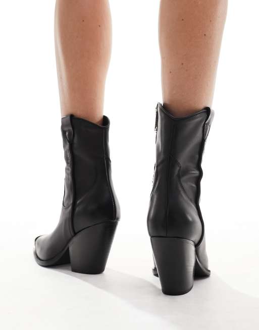 Free People - Brayden - Santiags en cuir à bout droit - Noir, 2 de 4