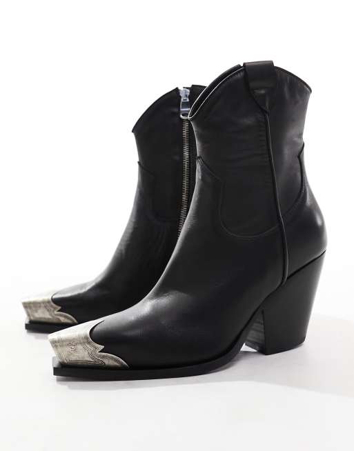 Free People - Brayden - Santiags en cuir à bout droit - Noir, 3 de 4