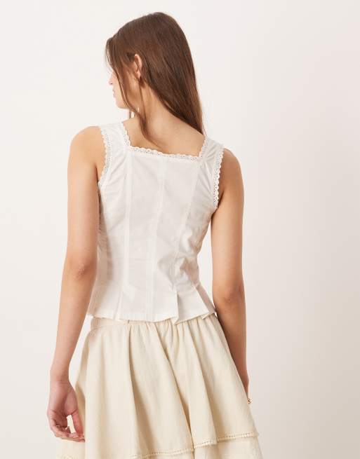 Free People bridgette corset top in clean ivory, 3 of 4