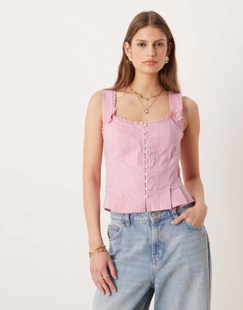 Free People bridgette corset top in pink - view 1