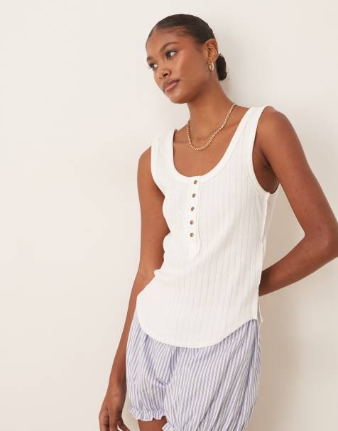 Free People Bryson henley singlet in white - view 1