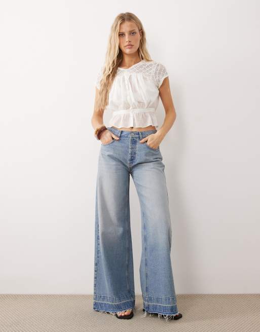 Free People button down embroidered short sleeve top in ivory, 2 of 4