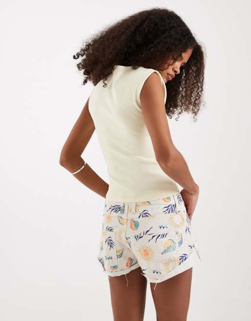 Free People Cali cuffed printed shorts in Havana combo, 5 of 5