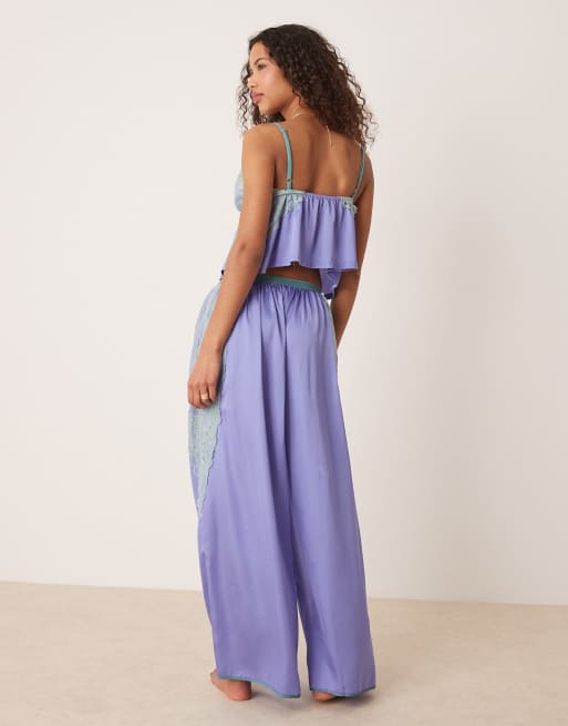 Free People cami top and pants pyjama set in viola combo, 3 of 4