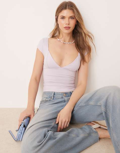 Free People - Canotta a corsetto color lavanda - view 1
