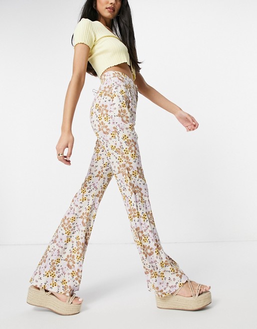 Free People can't take my eyes flares in retro floral