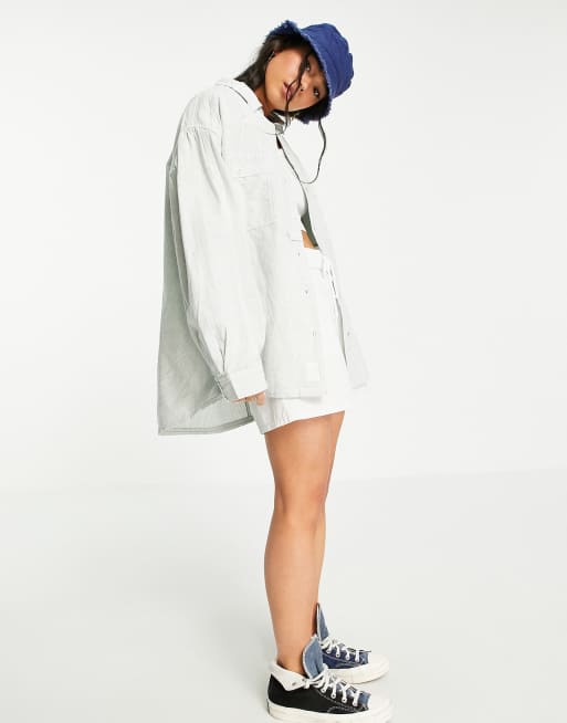 Free People Cardiff buttondown shirt in blue