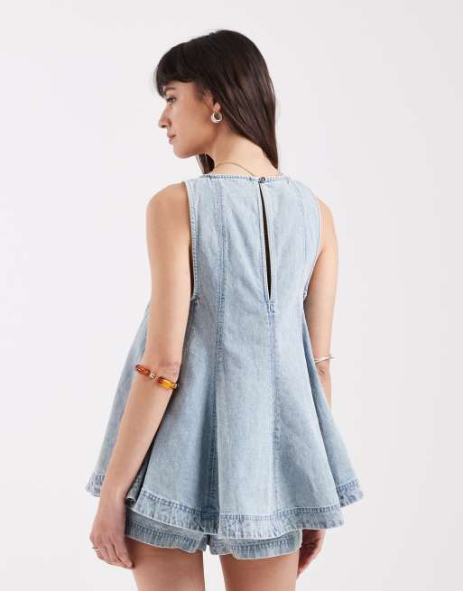 Free People casius denim set in bleackout blue, 2 of 4