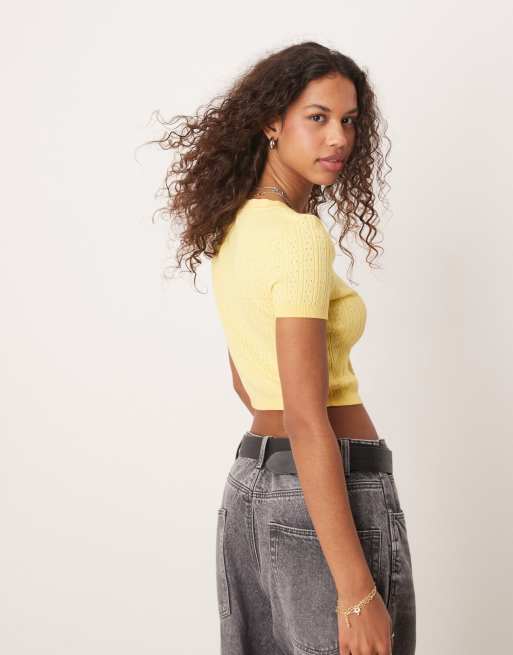 Free People cassie cardigan in sunshine yellow, 3 of 4