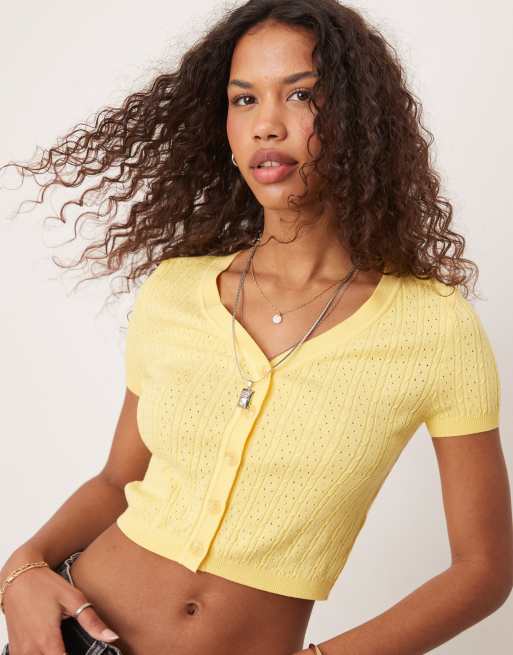 Free People cassie cardigan in sunshine yellow, 4 of 4