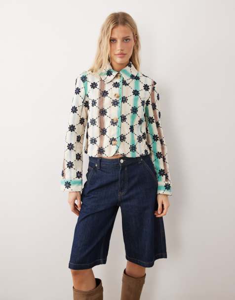 Free People cassie mod jacket in ivory combo - view 1