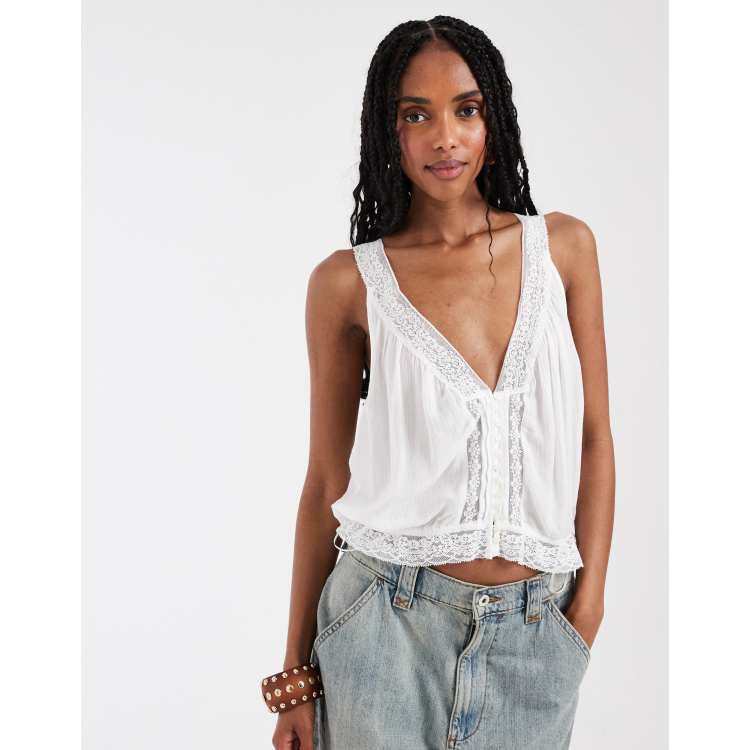Free People celeste tank top in clean ivory | ASOS