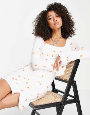 Free People celia polka dot mini dress in ivory