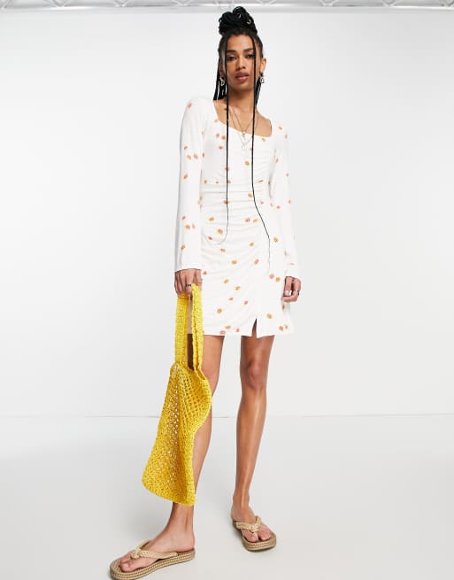 Free People - Celia - Vestito corto color avorio a pois, 2 di 4