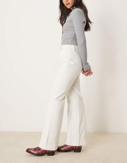Free People - Cerine - Jeans bootcut vestibilità comoda color écru, 3 di 5