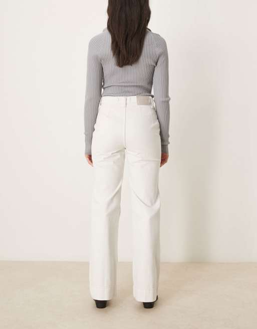 Free People cerine relaxed bootcut jeans in ecru | ASOS