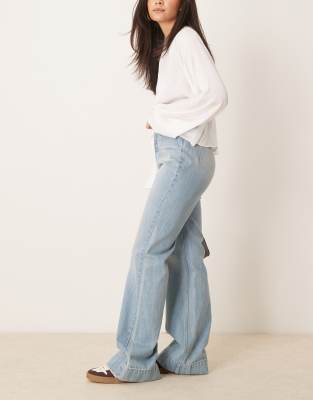 Free People Cerine Relaxed Bootcut Jeans In Blue