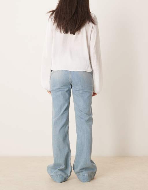 Free People cerine relaxed bootcut jeans in light blue, 3 of 5