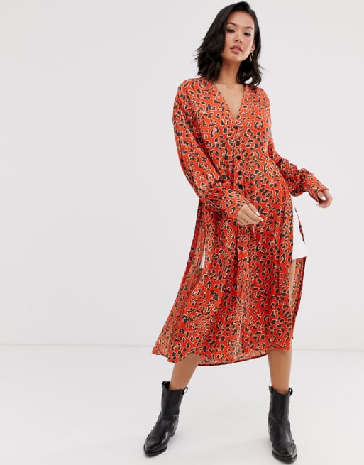 Free people leopard store dress