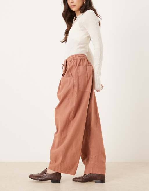 Free People chambers laid back pull on trousers in canyon sunset, 2 of 5