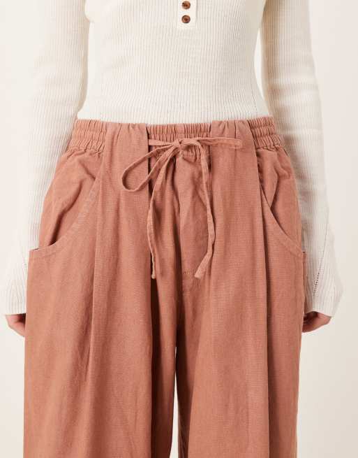 Free People chambers laid back pull on trousers in canyon sunset, 4 of 5