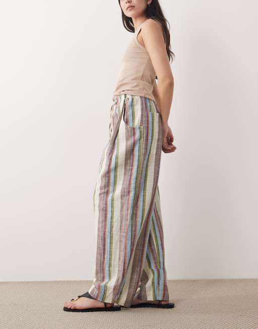 Free People - Chambers - Pantalon décontracté à enfiler - Ivoire à rayures, 5 de 5