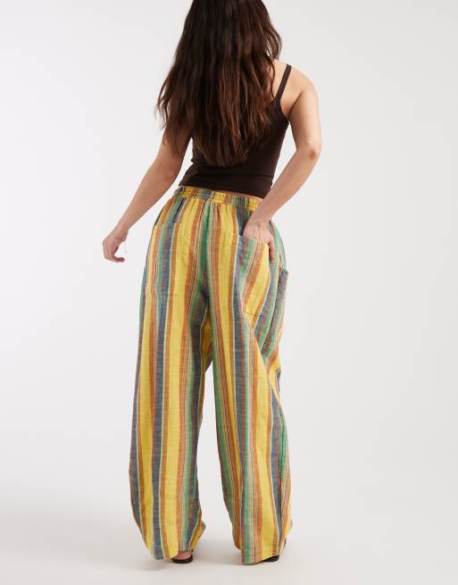 Free People - Chambers - Pantalon décontracté rayé à enfiler - Jaune beurre, 5 de 5