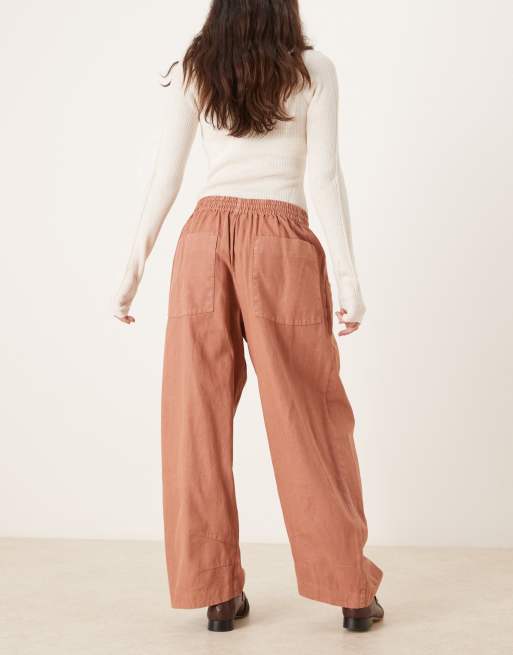 Free People - Chambers - Pantaloni comodi color tramonto, 3 di 5