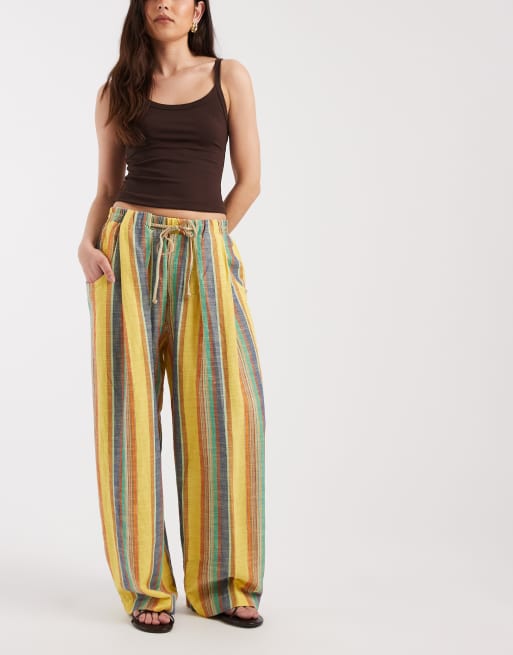 Free People - Chambers - Pantaloni comodi giallo burro a righe, 2 di 5
