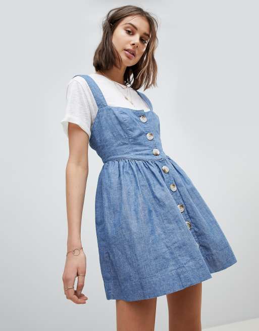 Chambray button store up dress