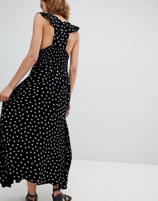 Free people polka dot midi outlet dress