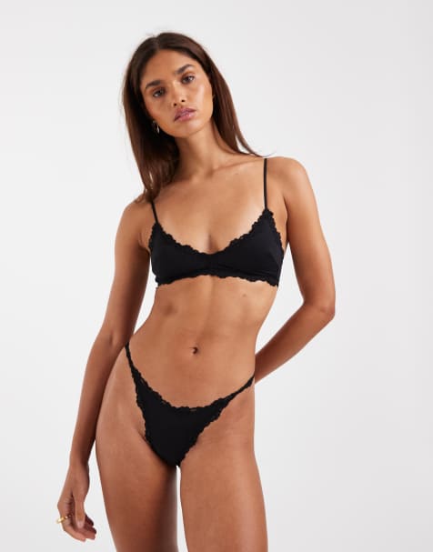 Free People – Charlie – Svarta stringtrosor - view 1