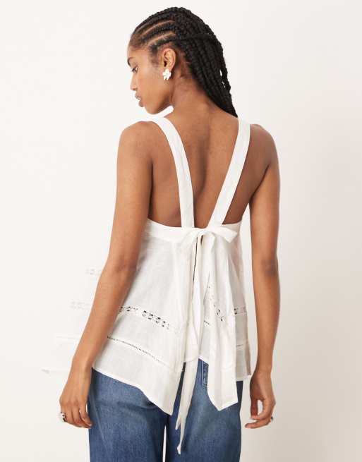 Free People Charlotte broderie cami tunic top in ivory | ASOS